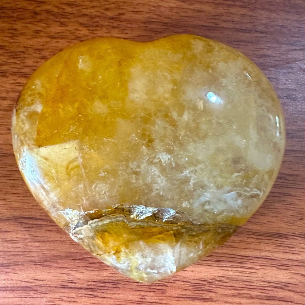 Golden Healer Carved Heart..